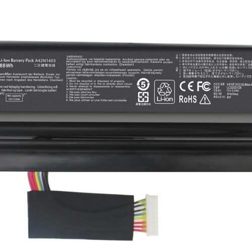 Asus A42n1403 Battery15v 88wh Ay High Performance Replacement Laptop Battery For Asus Rog G751j Bhi7t25 A42lm93 4icr19 66 2 Gfx71jy 17 3 Gfx71jy4710 G751 G751j Series Laptop