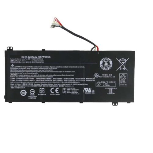 Ac17a8m Laptop Battery, 11.55v 59.1w 5360mah Compatible With 3icp7/61/80 6 Months