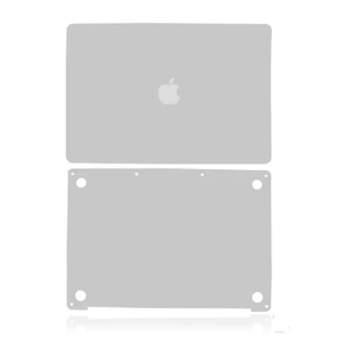 2-in-1 Top and Bottom Skin Compatible for MacBook Pro 13 A2289 Mid 2020 Silver