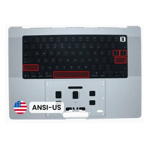 Top Case with ANSI US Keyboard for MacBook Pro 16 A3428 A3429 2026 Silver